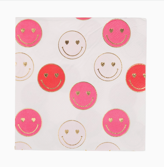 Smiley Face Valentine Napkin