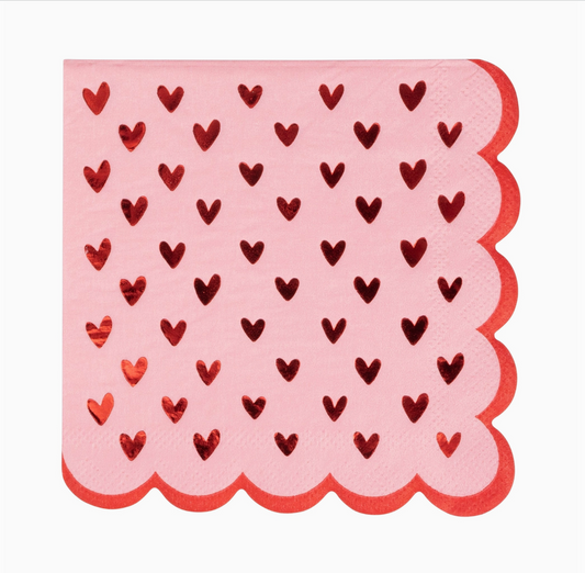 Heart Scallop Valentine Napkin
