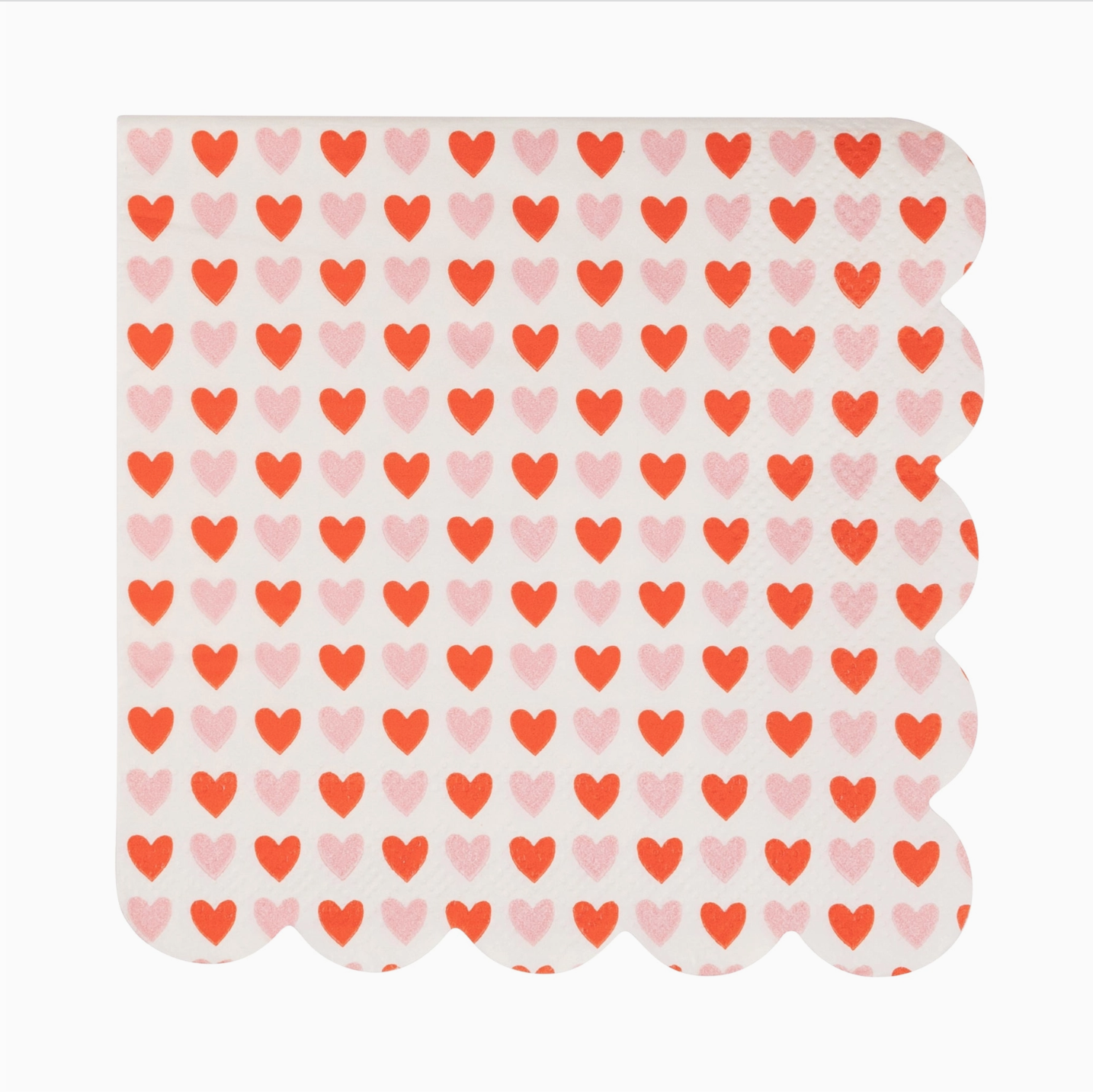 Hearts Scallop Valentine Napkin