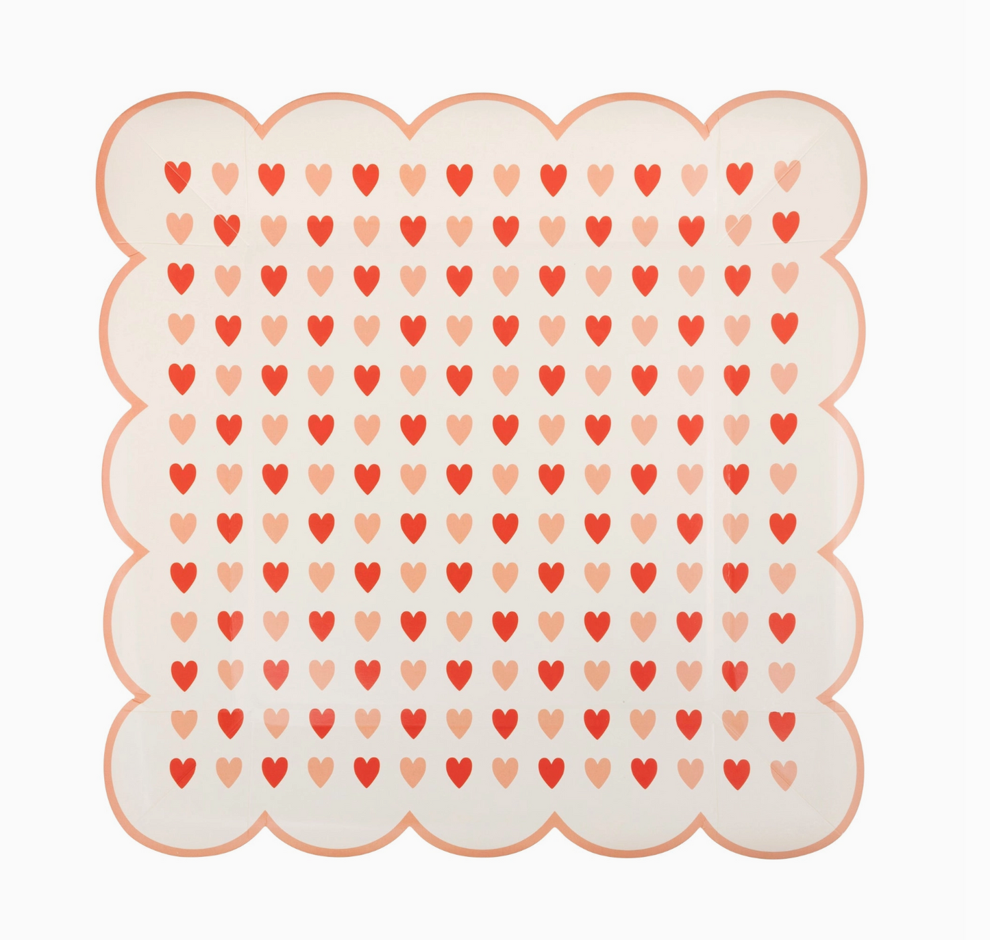 Heart Scalloped Square Plates