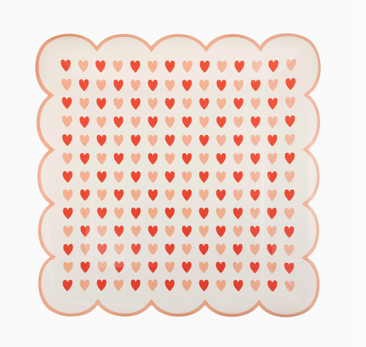 Heart Scalloped Square Plates