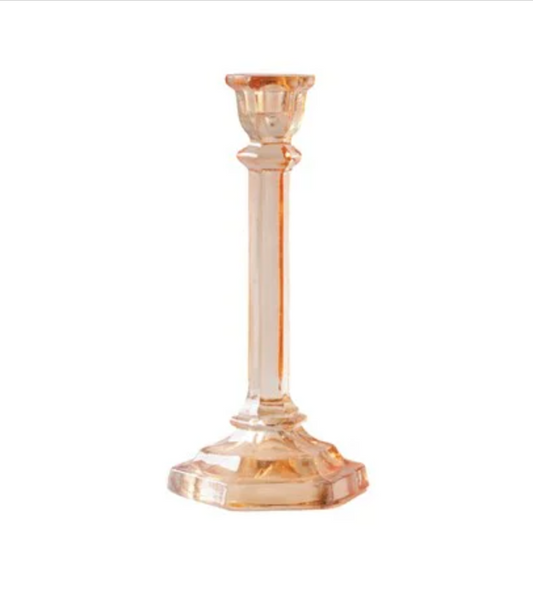 Recycled Glass Taper Peach Tall