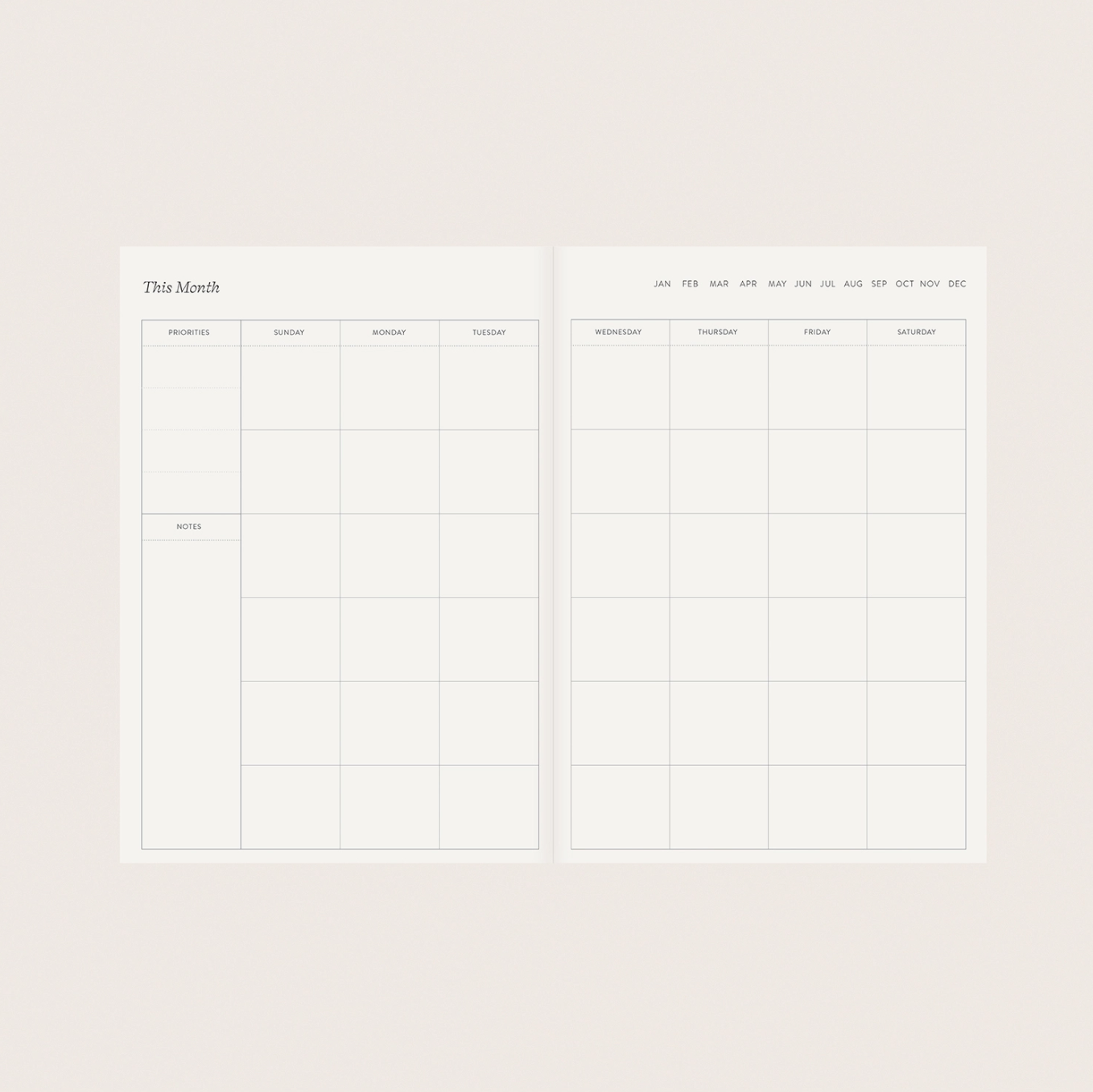 Botanica Paper Co Bound Undated Planner