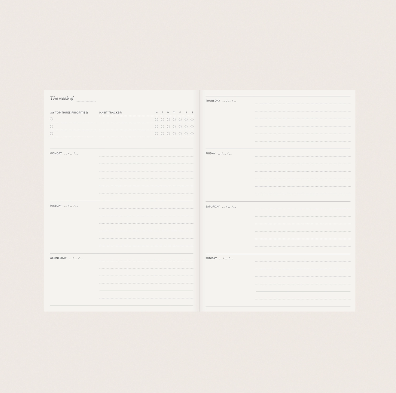 Botanica Paper Co Bound Undated Planner