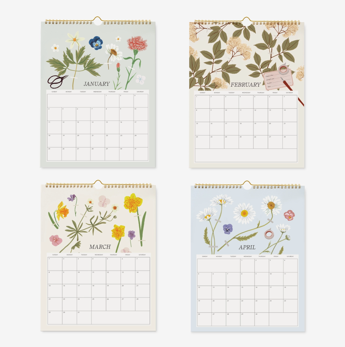Botanica Paper Co 2026 Wall Calendar