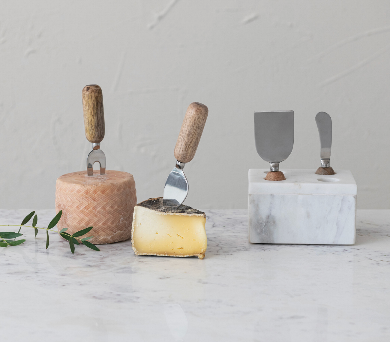 Cheese Servers w/ Marble Stand