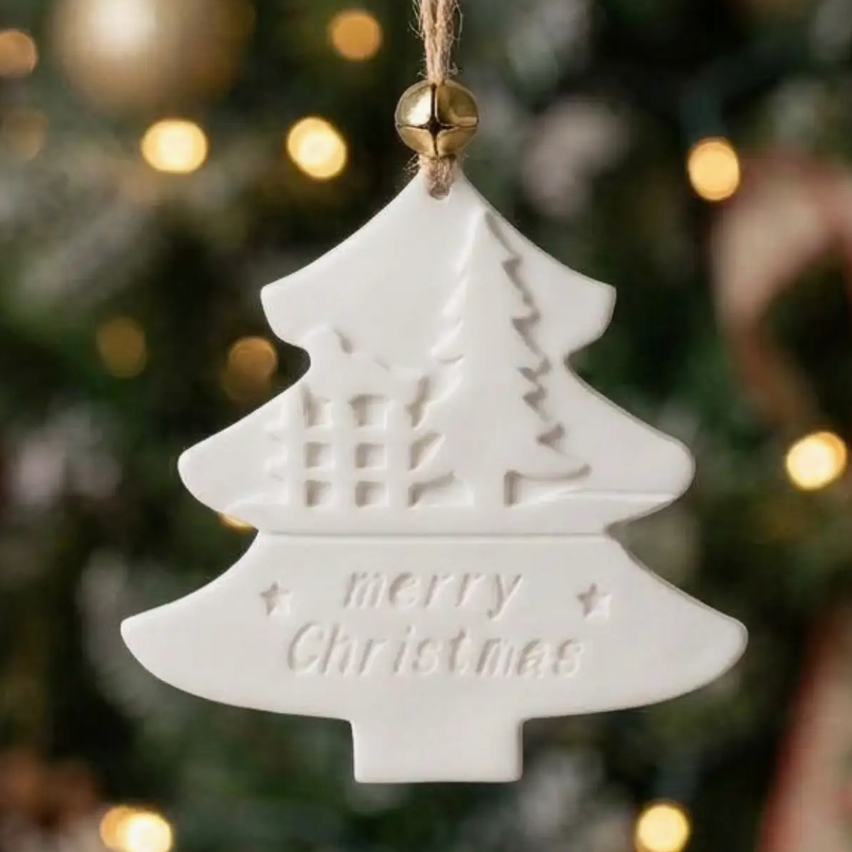 Handmade White Ceramic Ornament