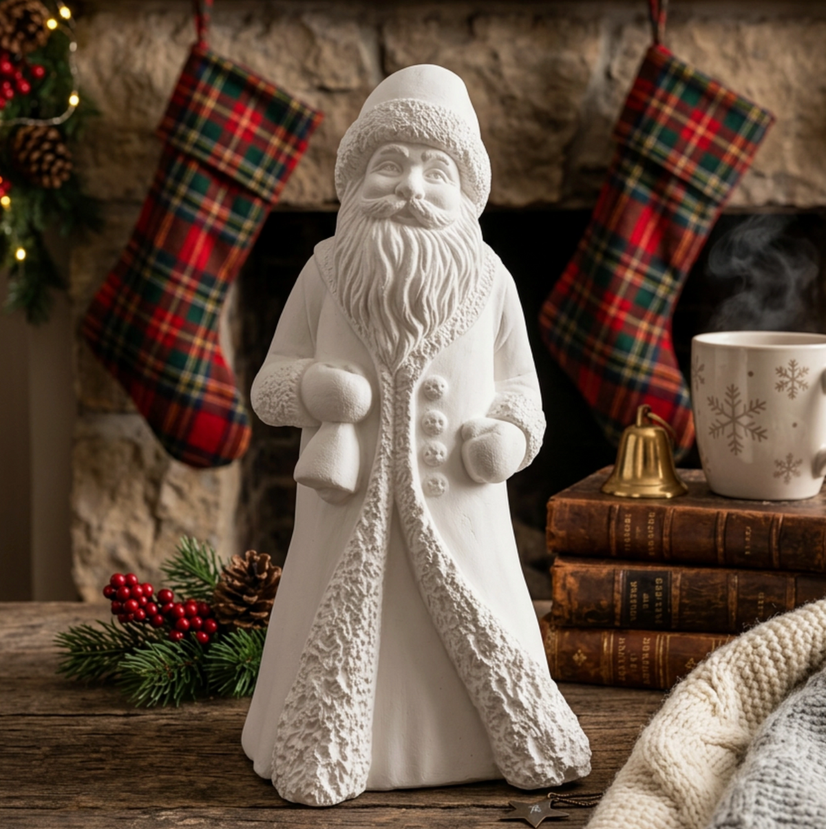 Handmade White Ceramic Saint Nicholas