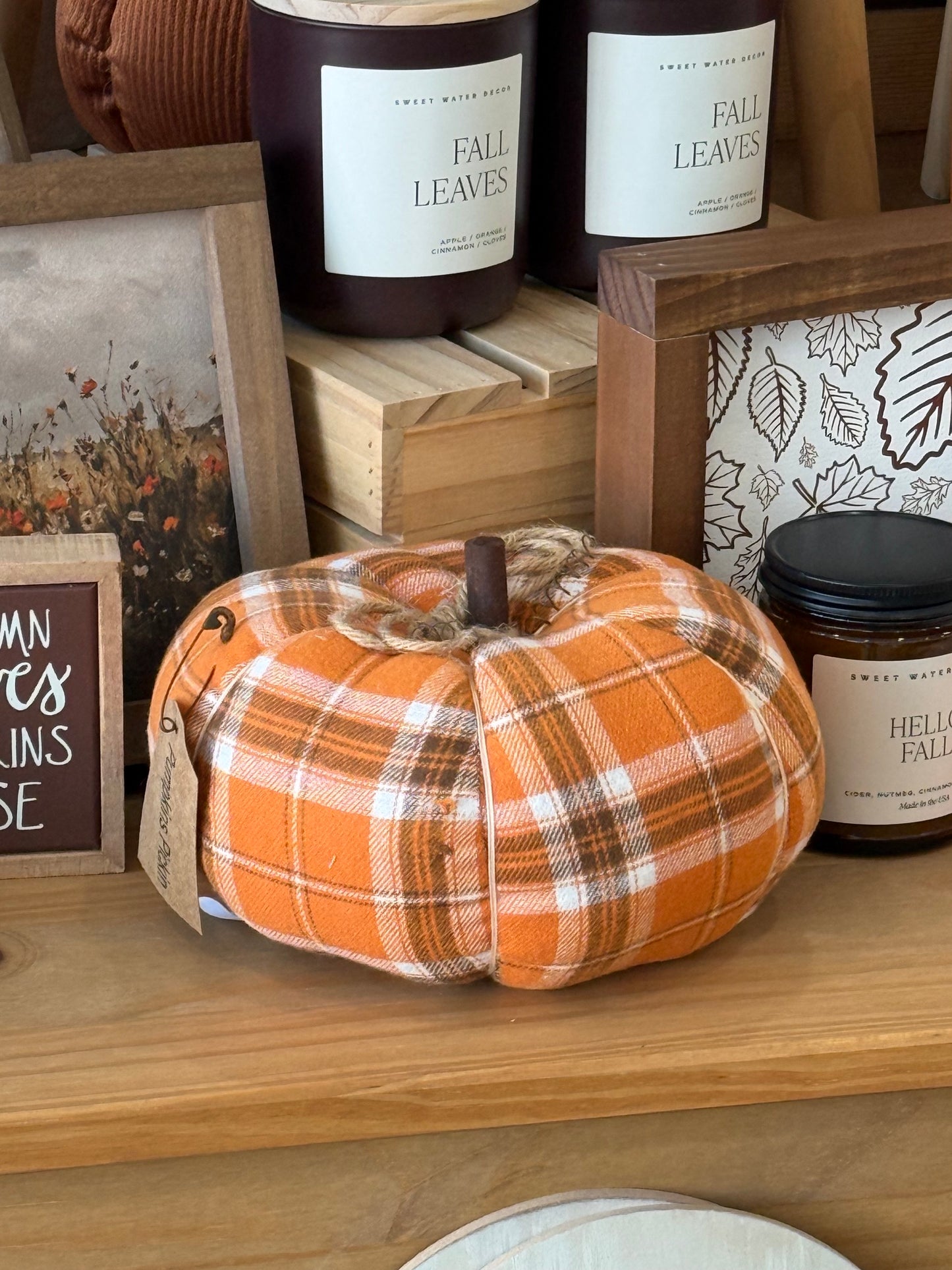 Orange Plaid Pumpkin