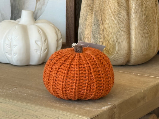 Knit Orange Fall Pumpkin