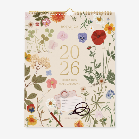 Botanica Paper Co 2026 Wall Calendar