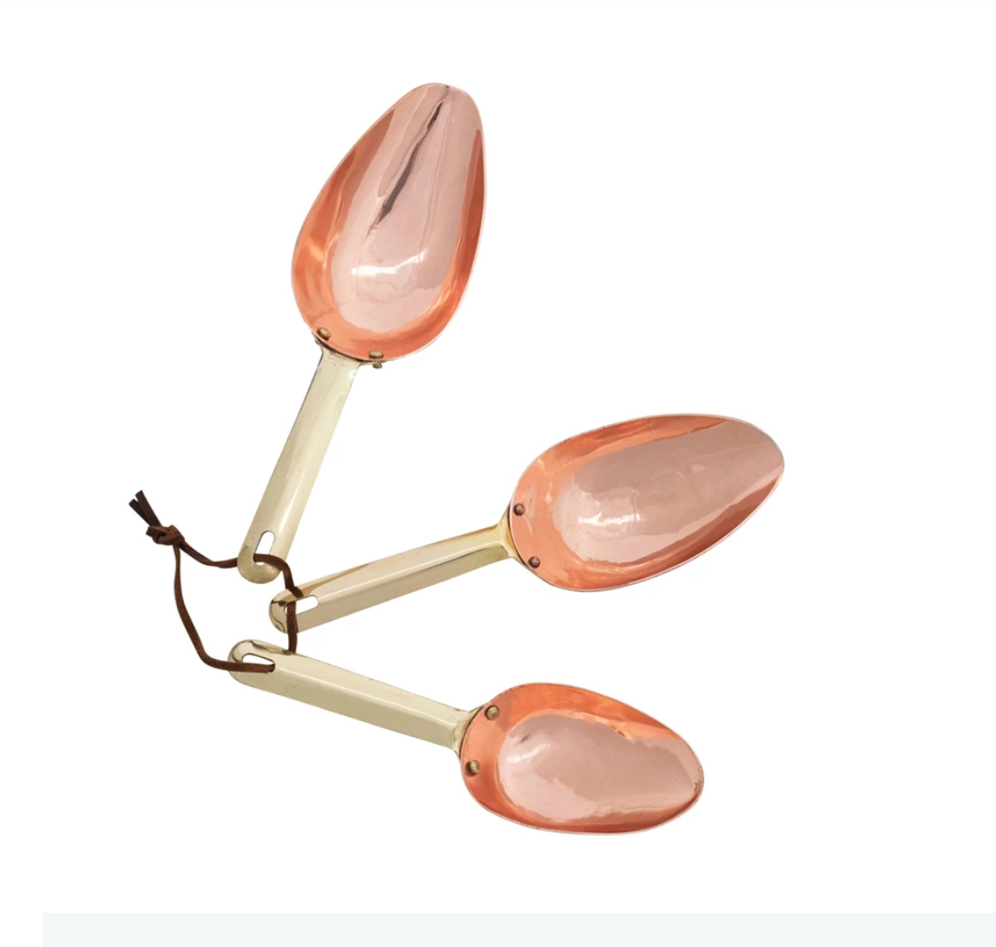 Copper Brass Scoop Set