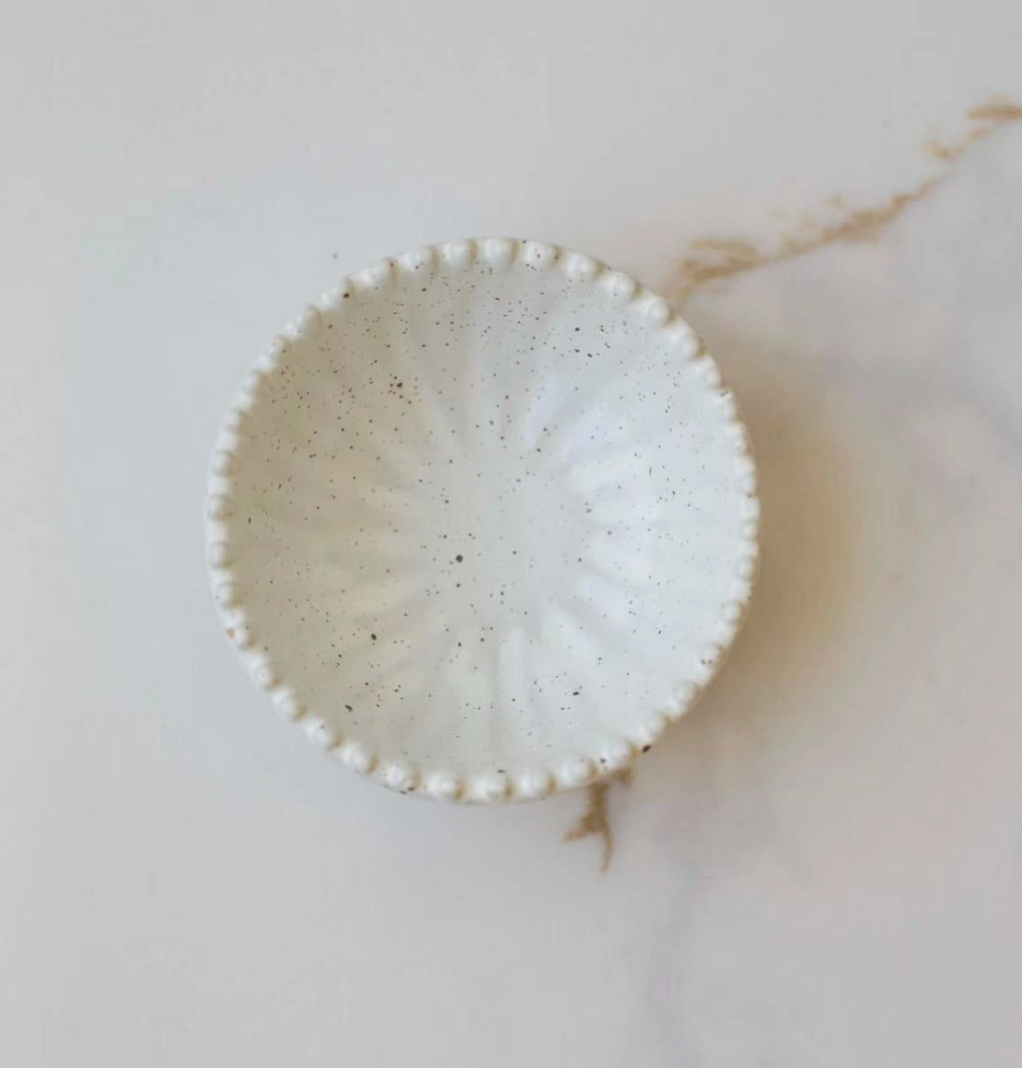 Ruffled Edge Ceramic Pinch Bowl