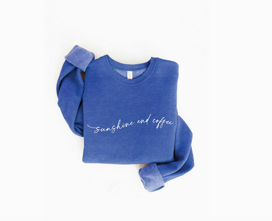 Sunshine & Coffee Sweatshirt Blue
