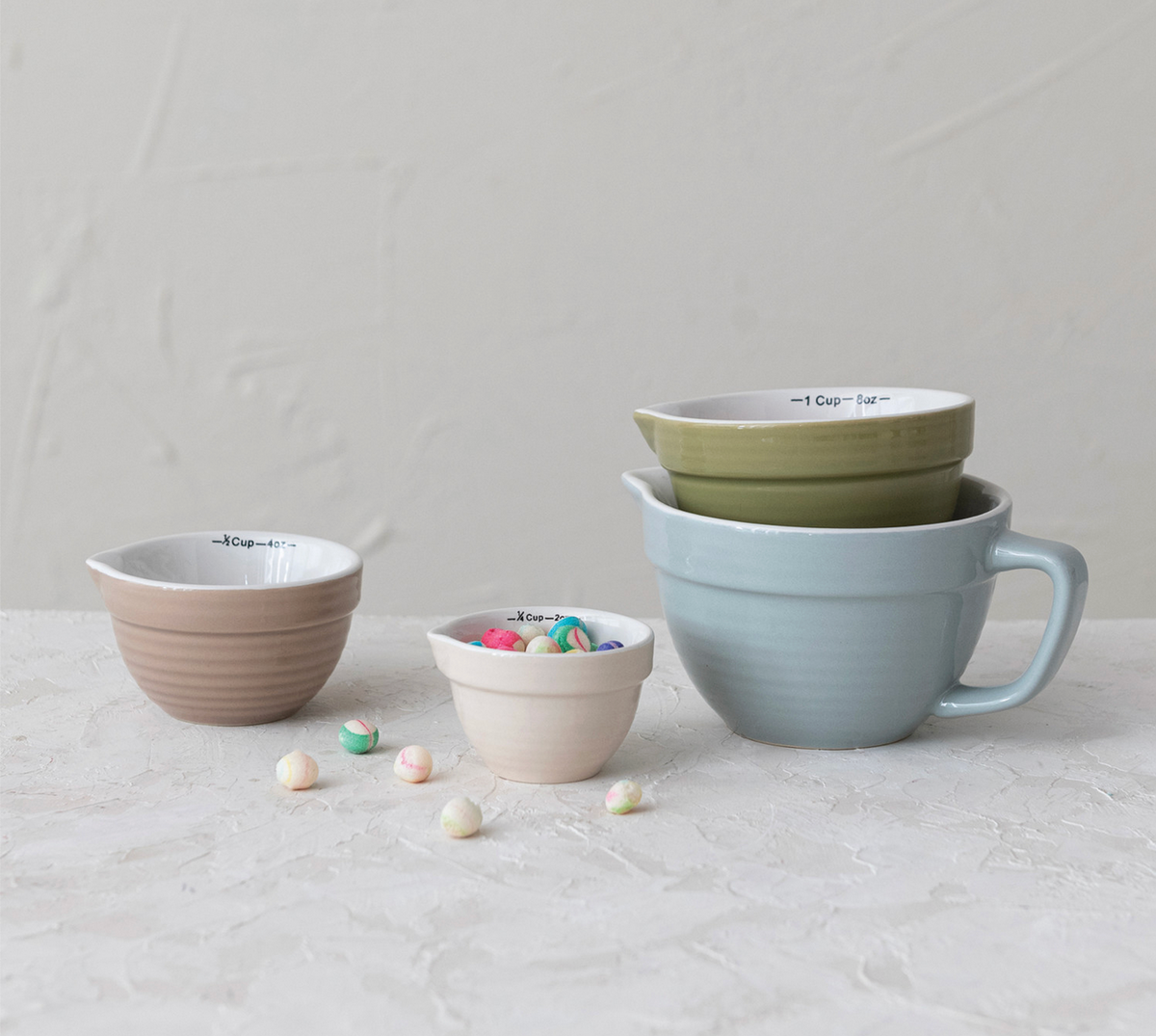 Stoneware Batter Bowl Measuring Cups