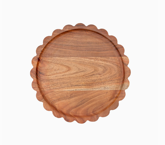 Scallop Wood Tray