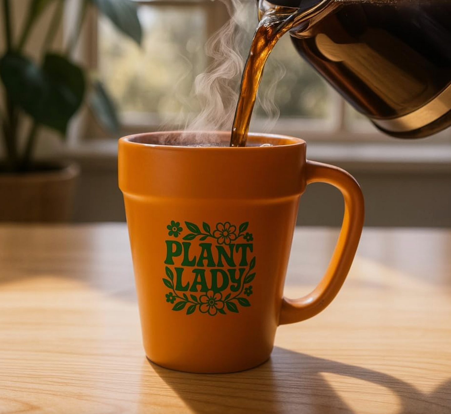 "Plant Lady" 14oz Terra Cotta Flower Pot Mug