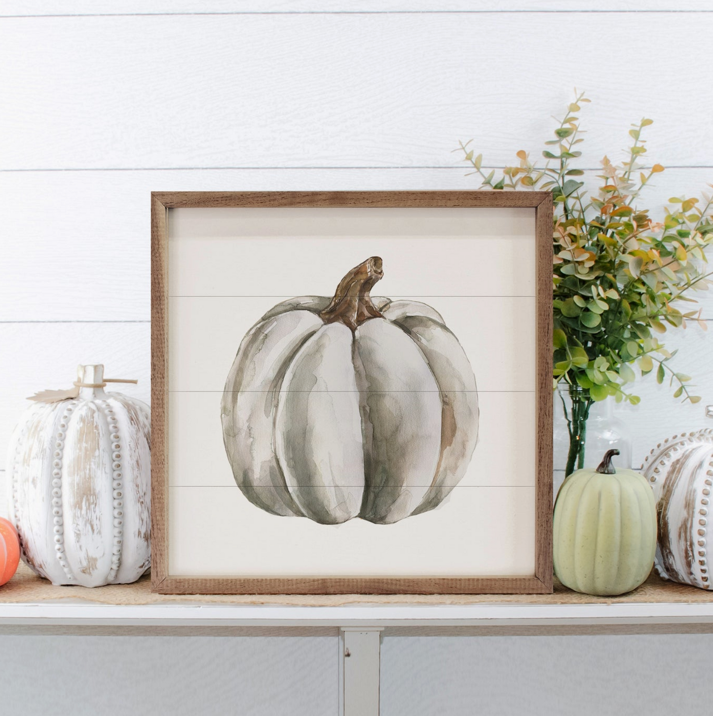 White Pumpkin 8x8 Framed Print