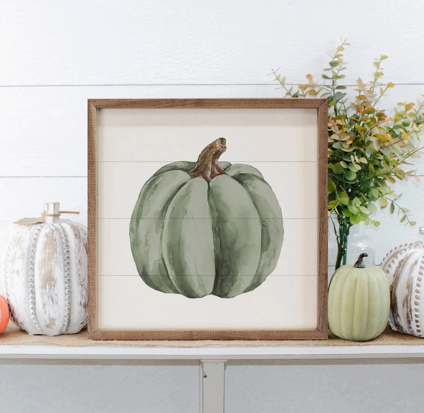 Green Pumpkin 8x8 Framed Print