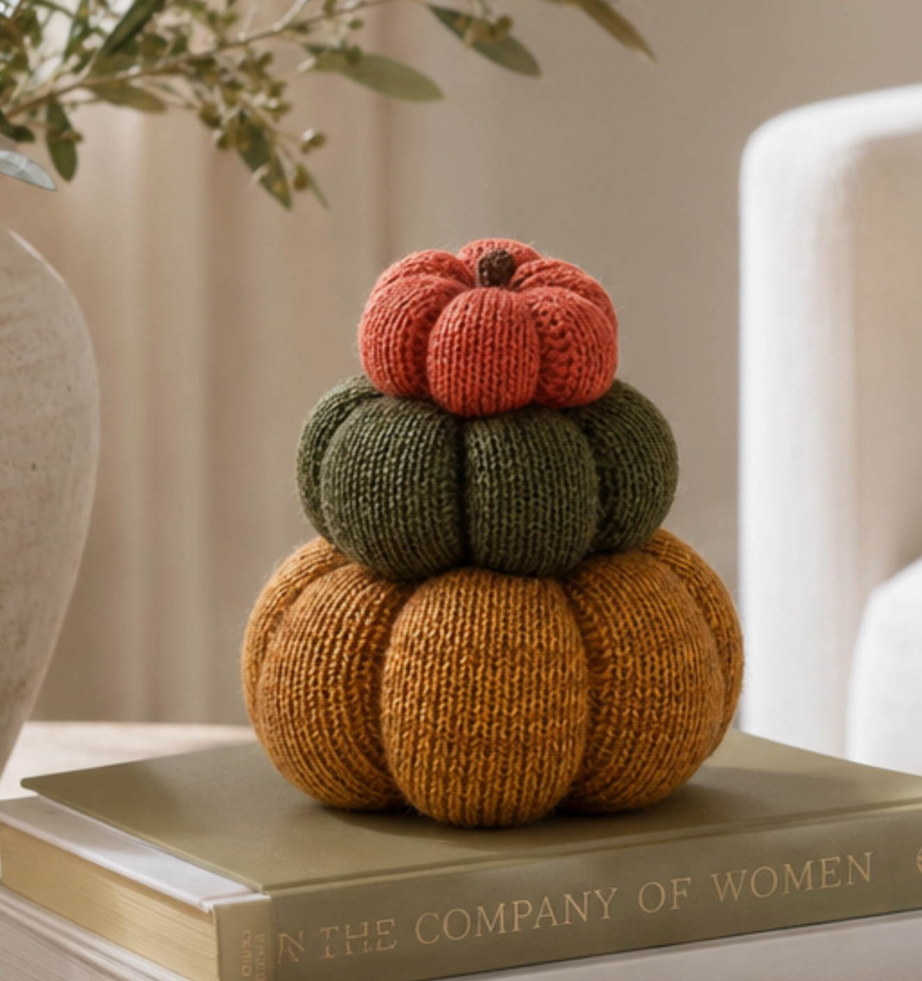Stacked Knit Pumpkins