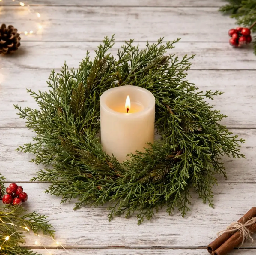 Rustic Cedar Candle Ring