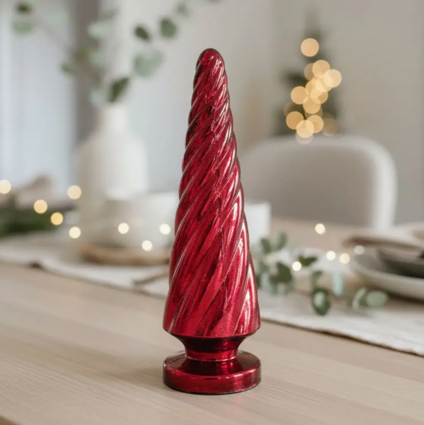 Red Mercury Glass Tree