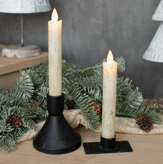 S/2 6.75" Moving Flame Cream Candles