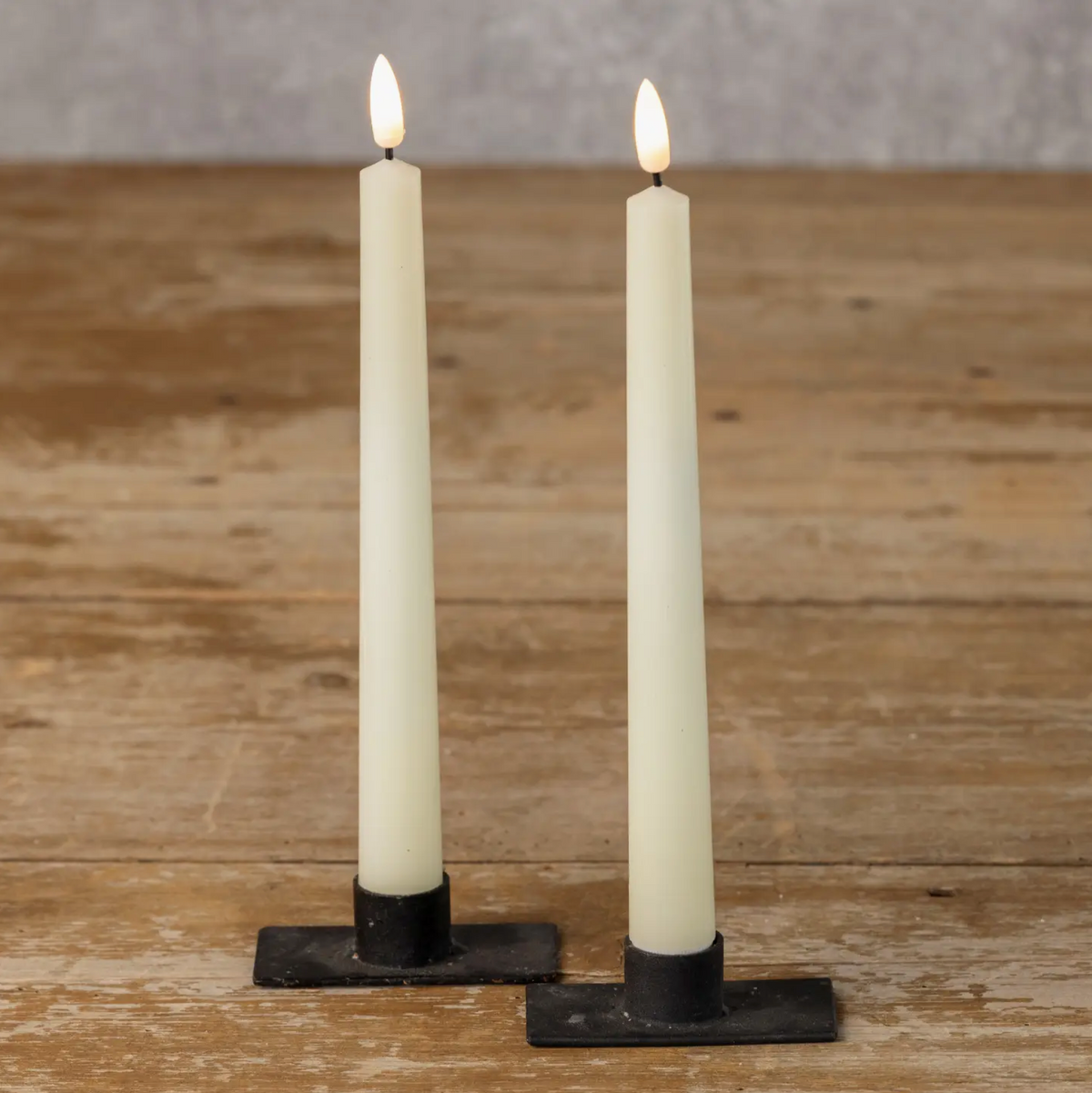 S/2 9.5" 3D Flame Drop Cream Candle