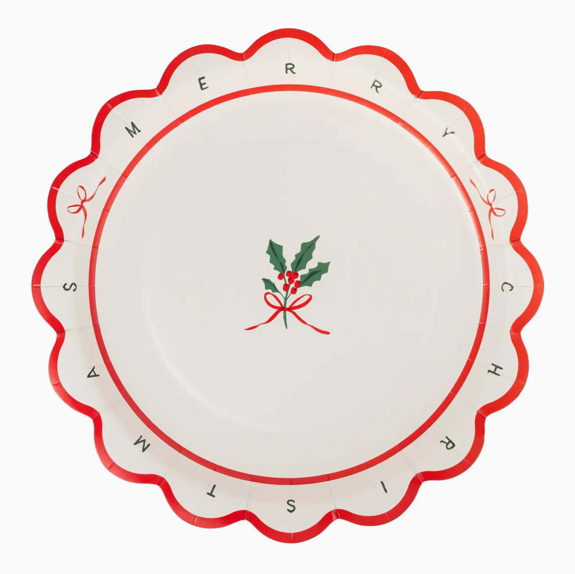 Merry Christmas Holly Salad Plates