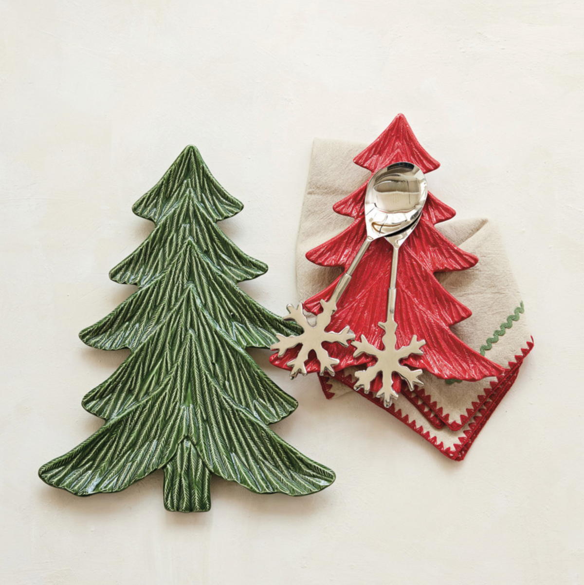 Ceramic Tree Platter Green