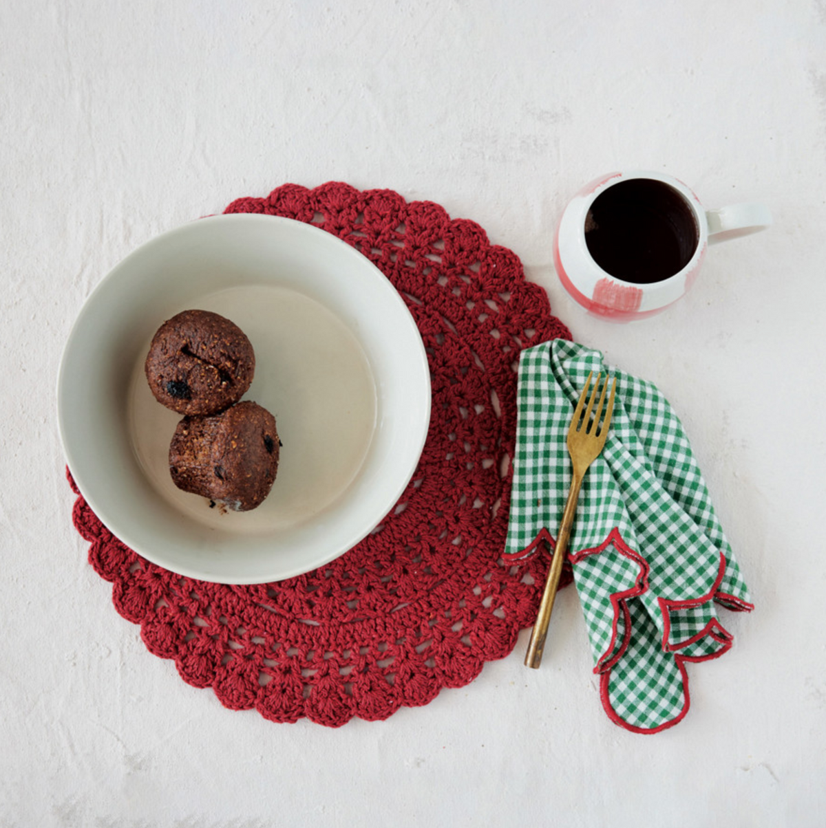 Crocheted Red Placemat